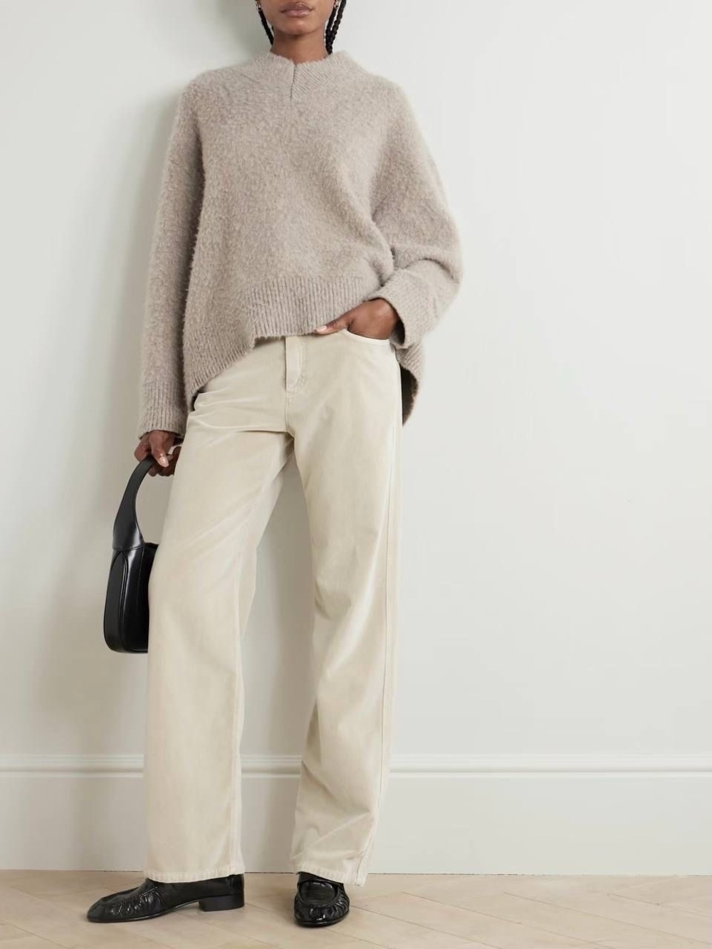 Cream straight Levi’s corduroy pants